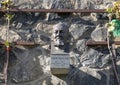 Bronze bust of Josip Plecnik in the Rampart Garden, Prague Castle, Czech Republic Royalty Free Stock Photo